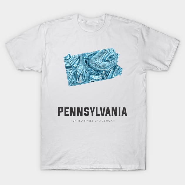 Pennsylvania state map abstract blue T-Shirt by StudioGrafiikka